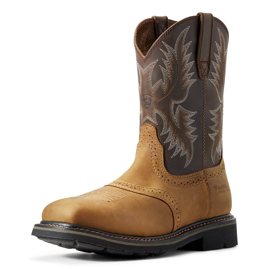 square toe lace up work boot